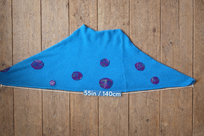 Turquoise Merino Wool Poncho-Hand Felted Detail-One of a kind